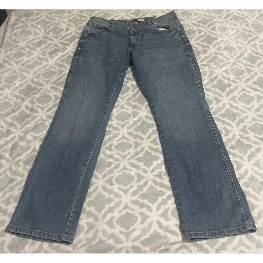 Wrangler Men's Slim Straight‎ Blue Jeans 34x34 MGT38WF Classic Fit Denim
